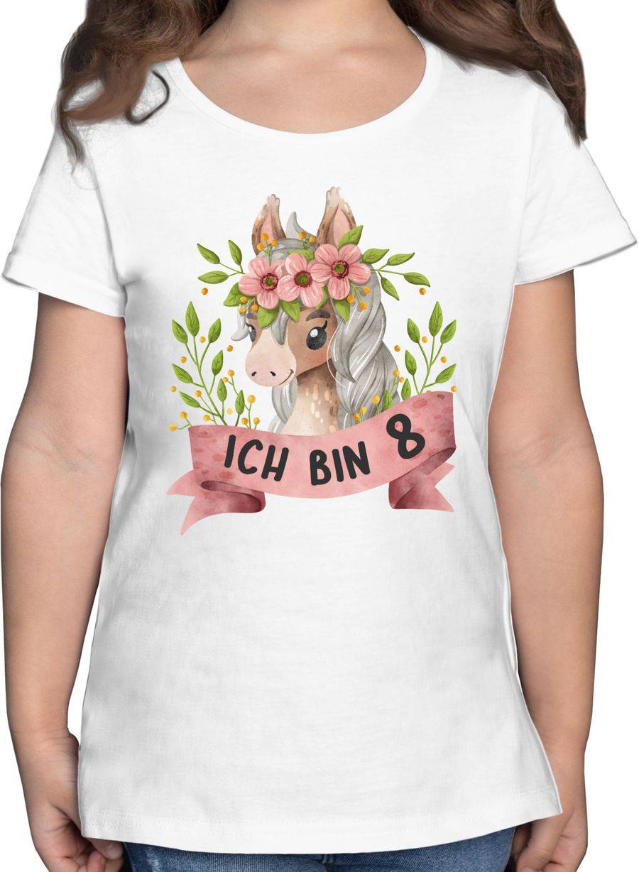 Shirtracer Ich Bin Acht Mit Süßem Pferd Mit Blumen Shirts & Mehr Shirtracer