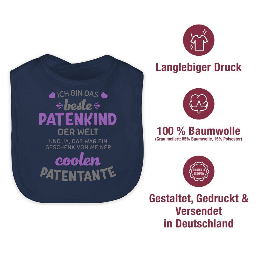 Shirtracer Ich Bin Das Beste Patenkind Der Welt Grau/lila: Tshirt Gym Bag Shirtracer