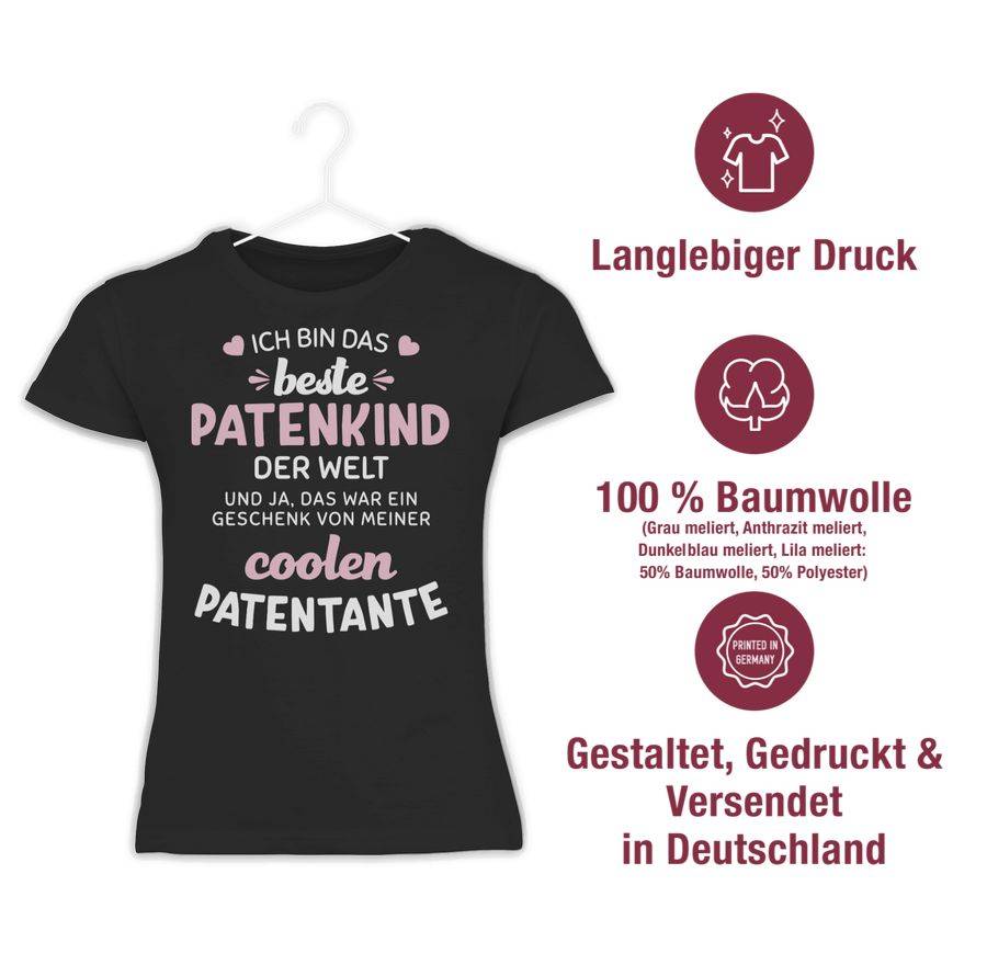Shirtracer Ich Bin Das Beste Patenkind Der Welt Weiß/rosa Shirts & Mehr Shirtracer