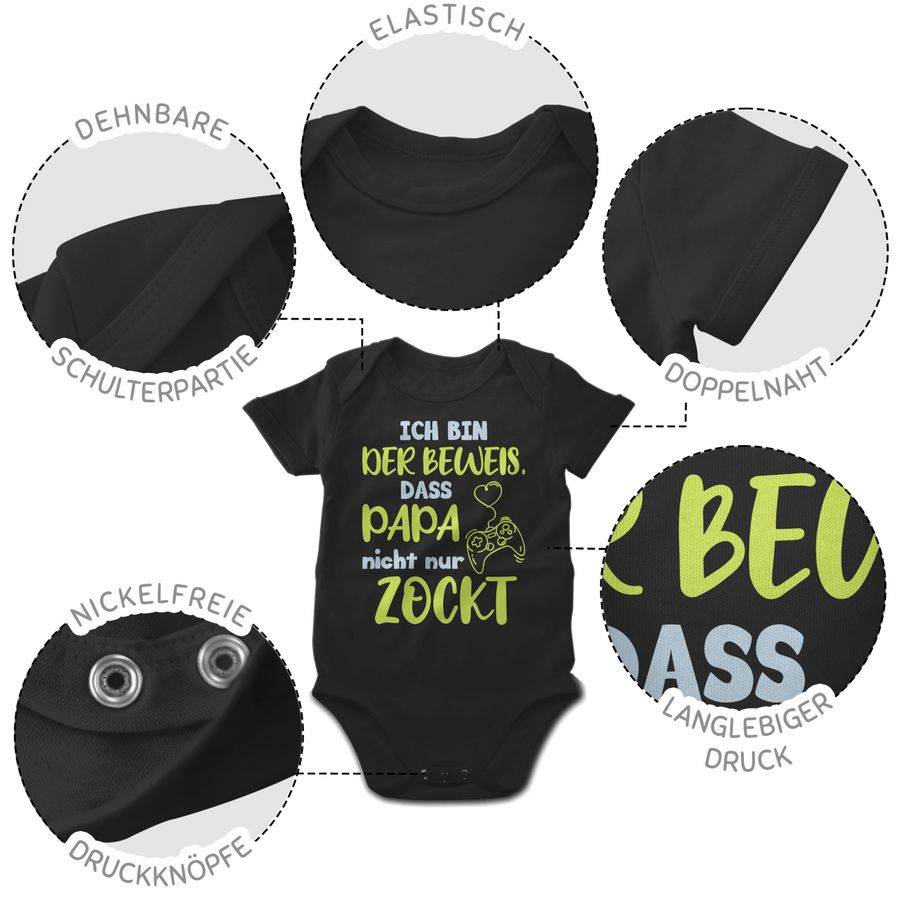 Shirtracer Ich Bin Der Beweis, Dass Papa Nicht Nur Zockt Blau Grün: T-Shirt Rucksack Shirtracer