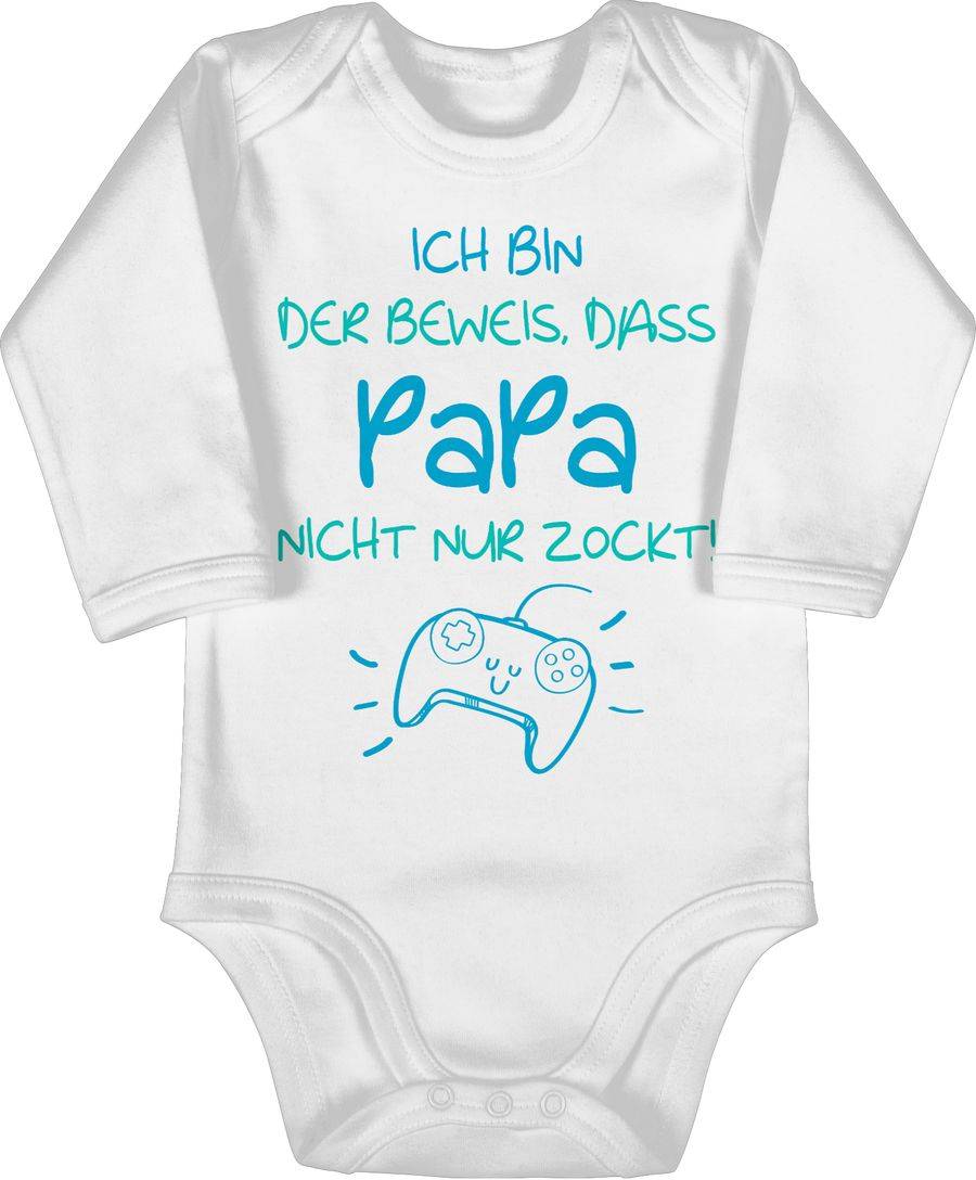 Shirtracer Ich bin der Beweis, dass Papa nicht nur zockt Blau Türkis: Tshirt Rucksack Shirtracer