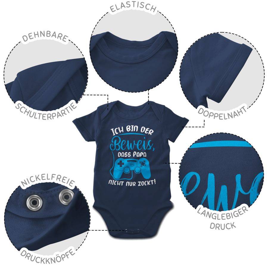 Shirtracer Ich Bin Der Beweis, Dass Papa Nicht Nur Zockt Blau Weiß Shirts & Mehr Shirtracer