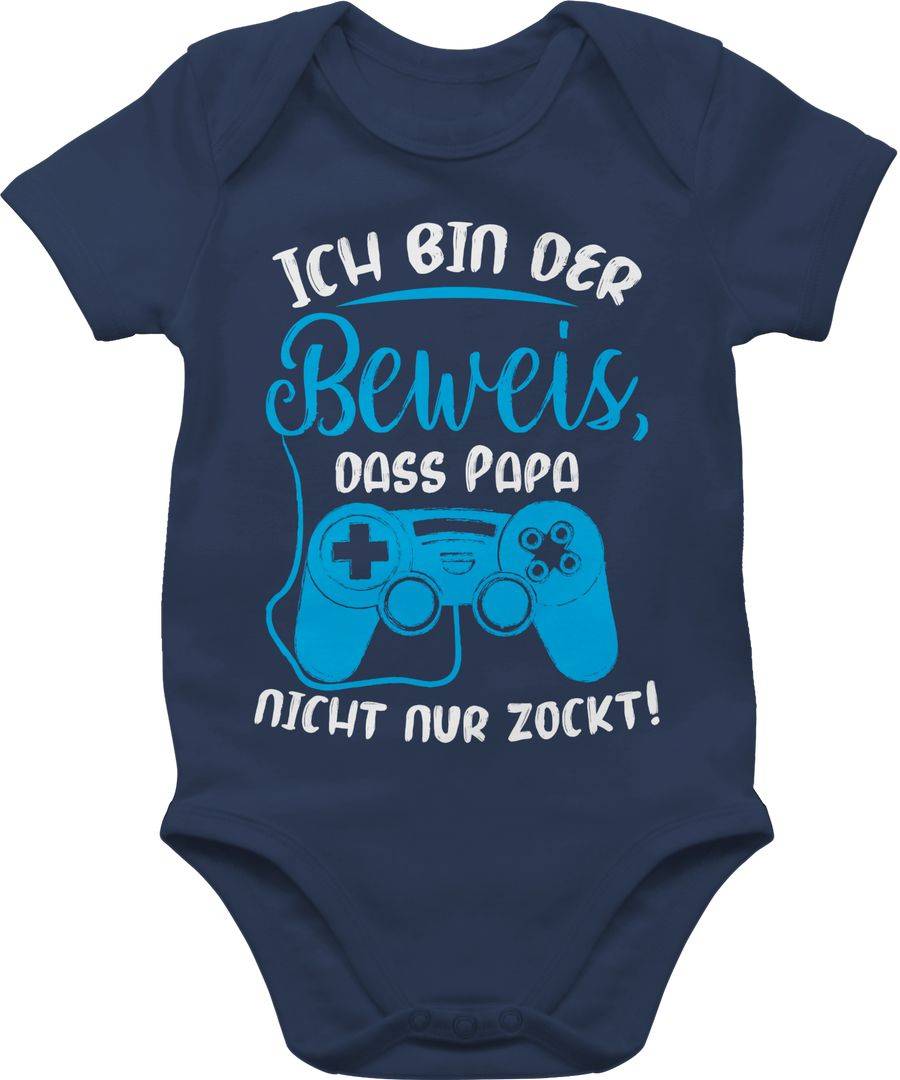 Shirtracer Ich bin der Beweis, dass Papa nicht nur zockt blau weiß Shirts & Mehr Shirtracer