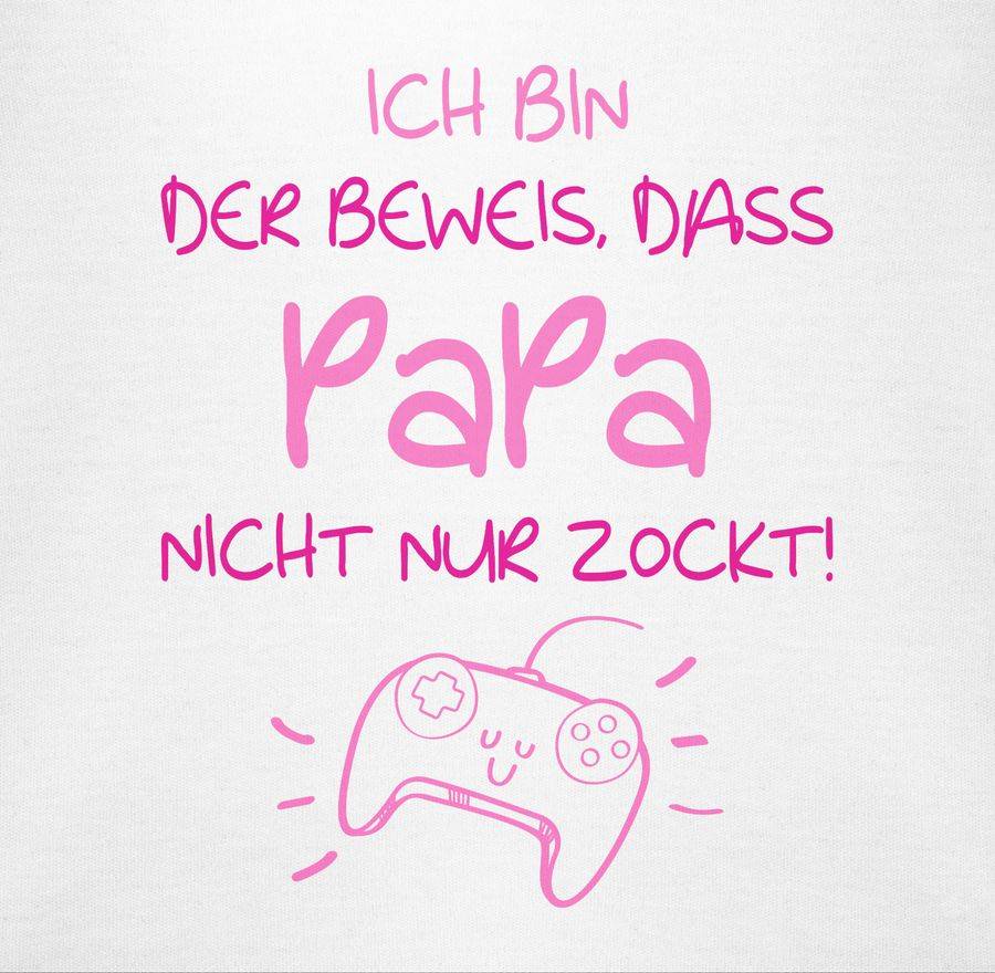 Shirtracer Ich Bin Der Beweis, Dass Papa Nicht Nur Zockt Rosa: T-Shirt Turnbeutel Shirtracer