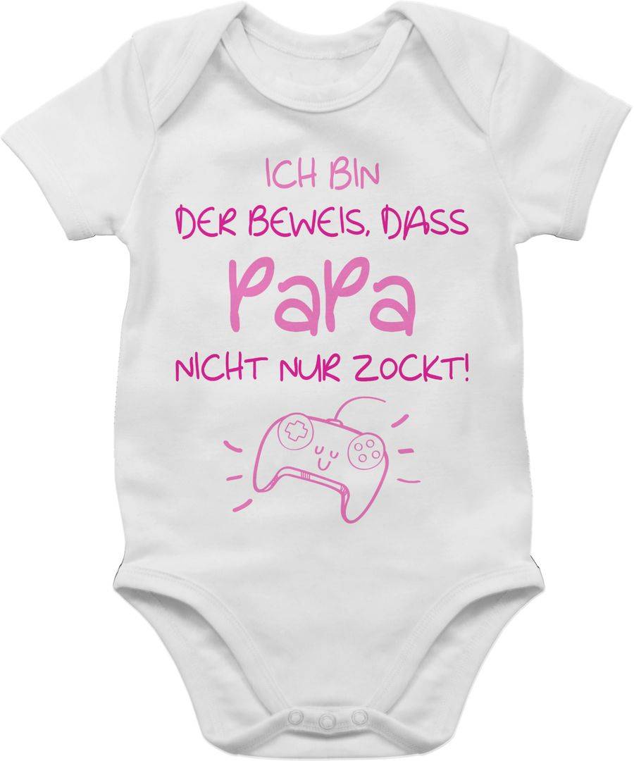 Shirtracer Ich bin der Beweis, dass Papa nicht nur zockt rosa: T-Shirt Turnbeutel Shirtracer