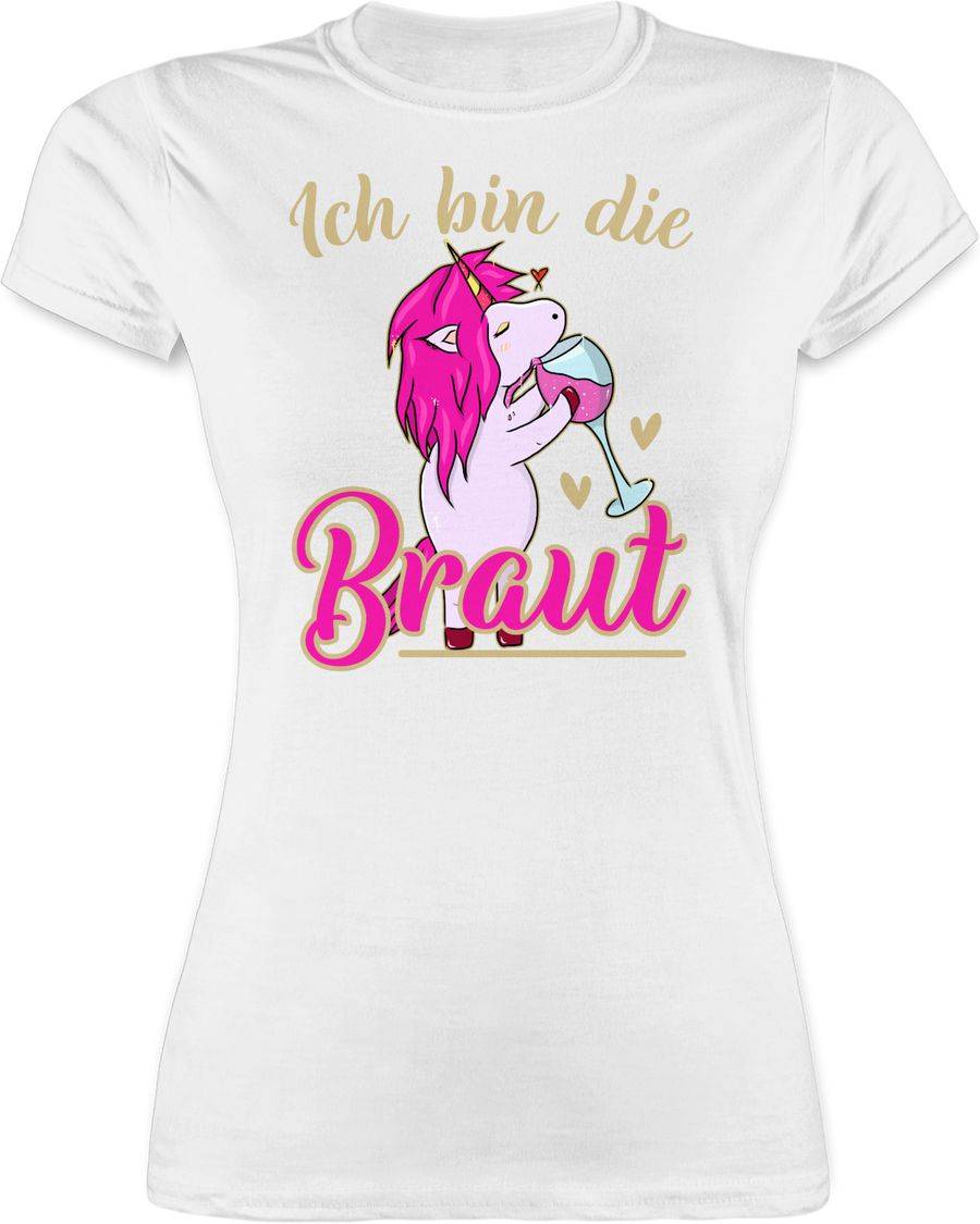 Shirtracer Ich bin die Braut - Einhorn gold/fuchsia Shirts & Mehr Shirtracer