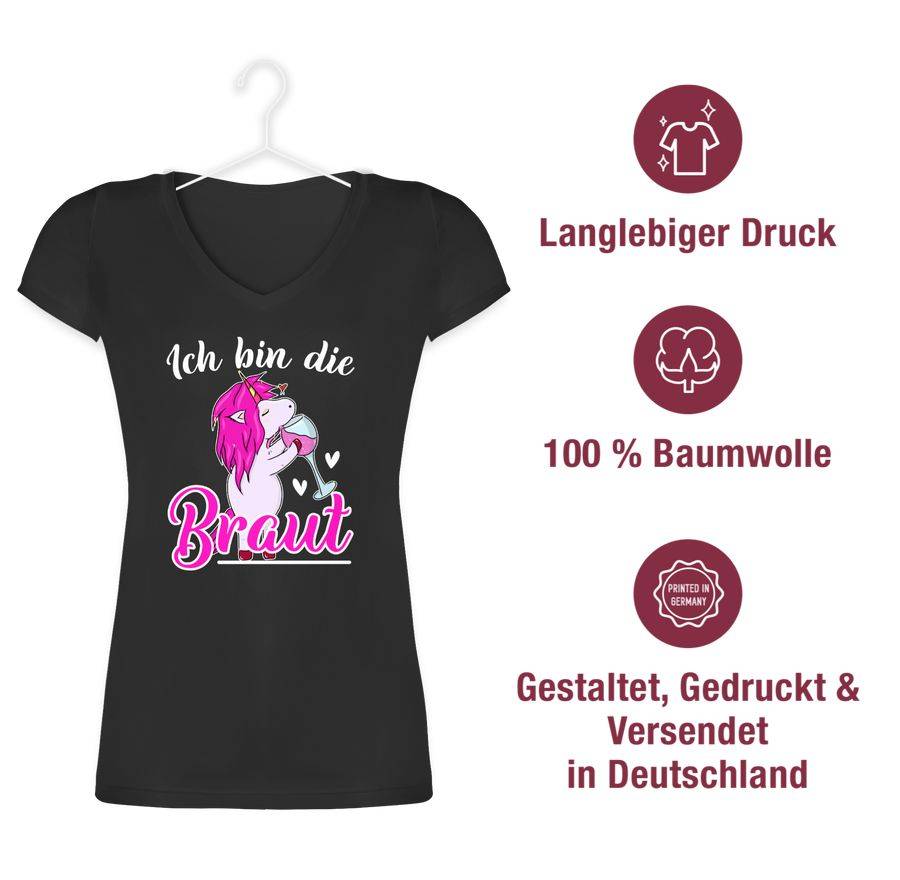 Shirtracer Ich Bin Die Braut - Einhorn Weiß/fuchsia: T-Shirt Rucksack Shirtracer