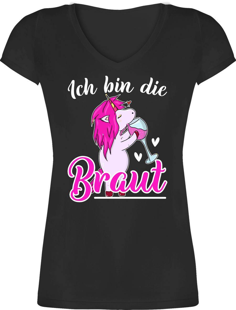 Shirtracer Ich bin die Braut - Einhorn weiß/fuchsia: T-Shirt Rucksack Shirtracer