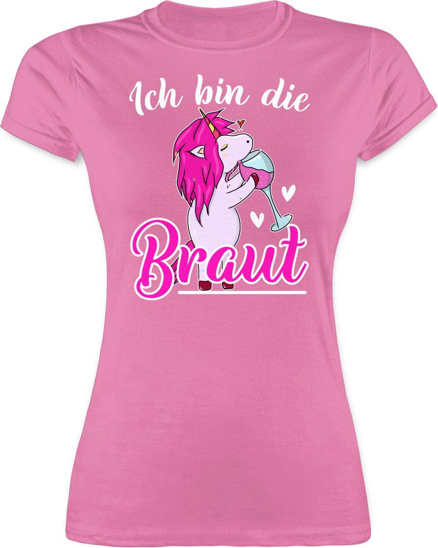 Shirtracer Ich bin die Braut - Einhorn weiß/fuchsia: T-Shirt Rucksack Shirtracer