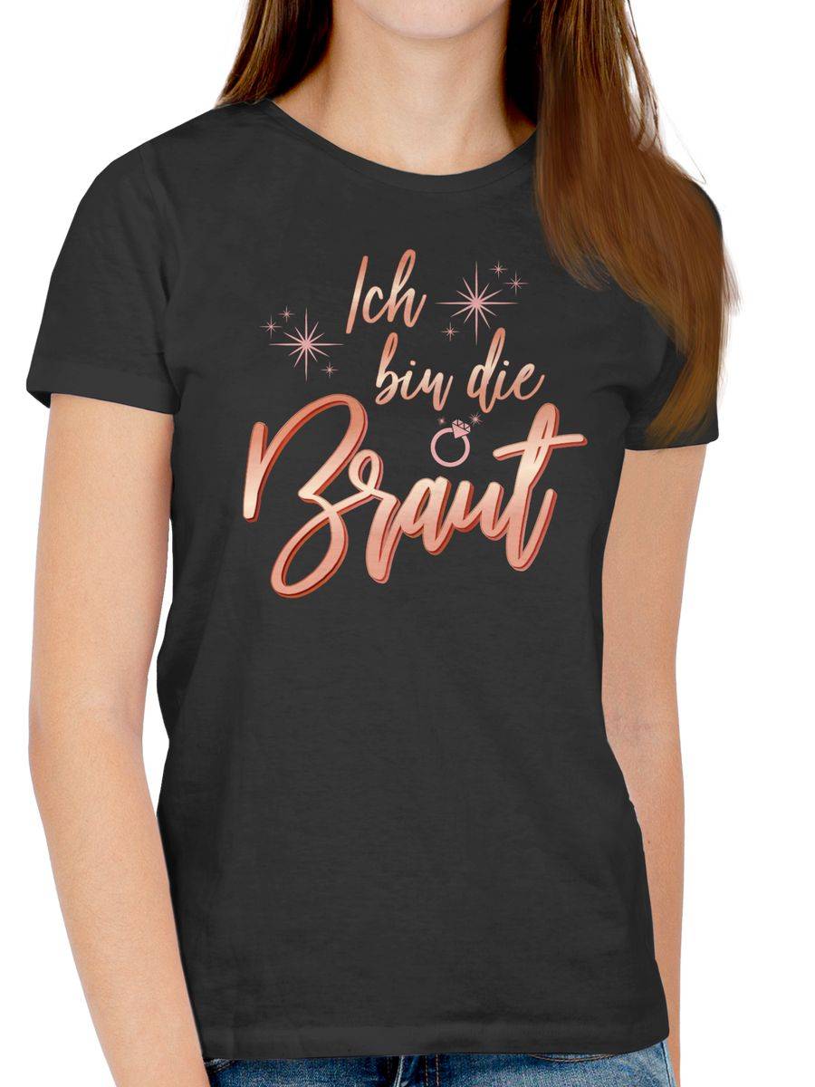 Shirtracer Ich Bin Die Braut Sparkles Rosé-gold Shirts & Mehr Shirtracer