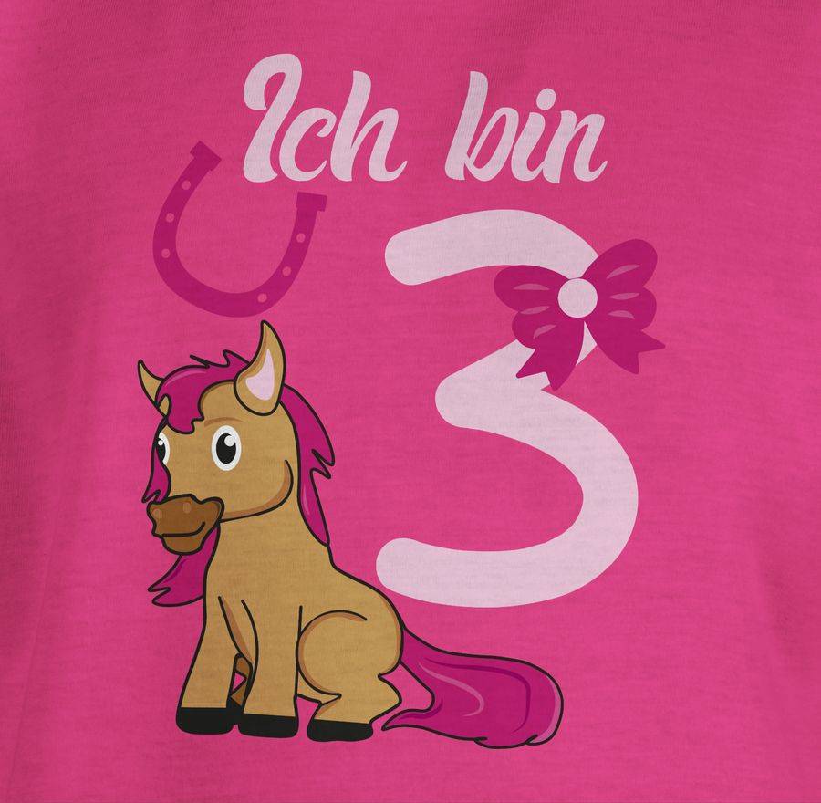 Shirtracer Ich Bin Drei Pferd Rosa: T-Shirt Gym Bag Shirtracer