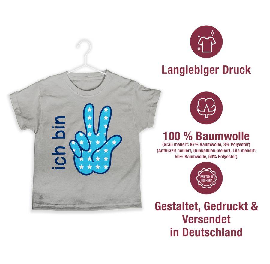 Shirtracer Ich Bin Drei Zeichensprache Blau Shirts & Mehr Shirtracer