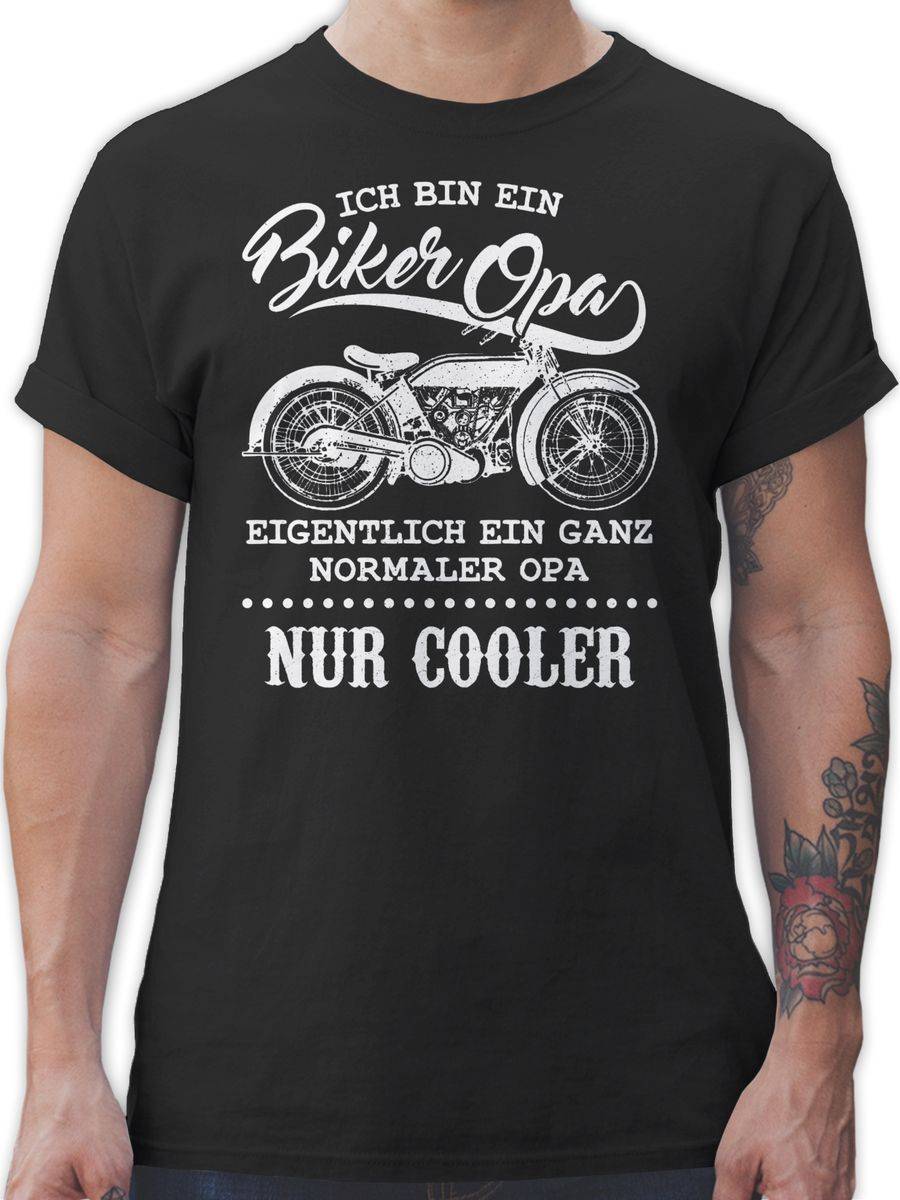 Shirtracer Ich Bin Ein Biker Opa: Tshirt Turnbeutel Shirtracer