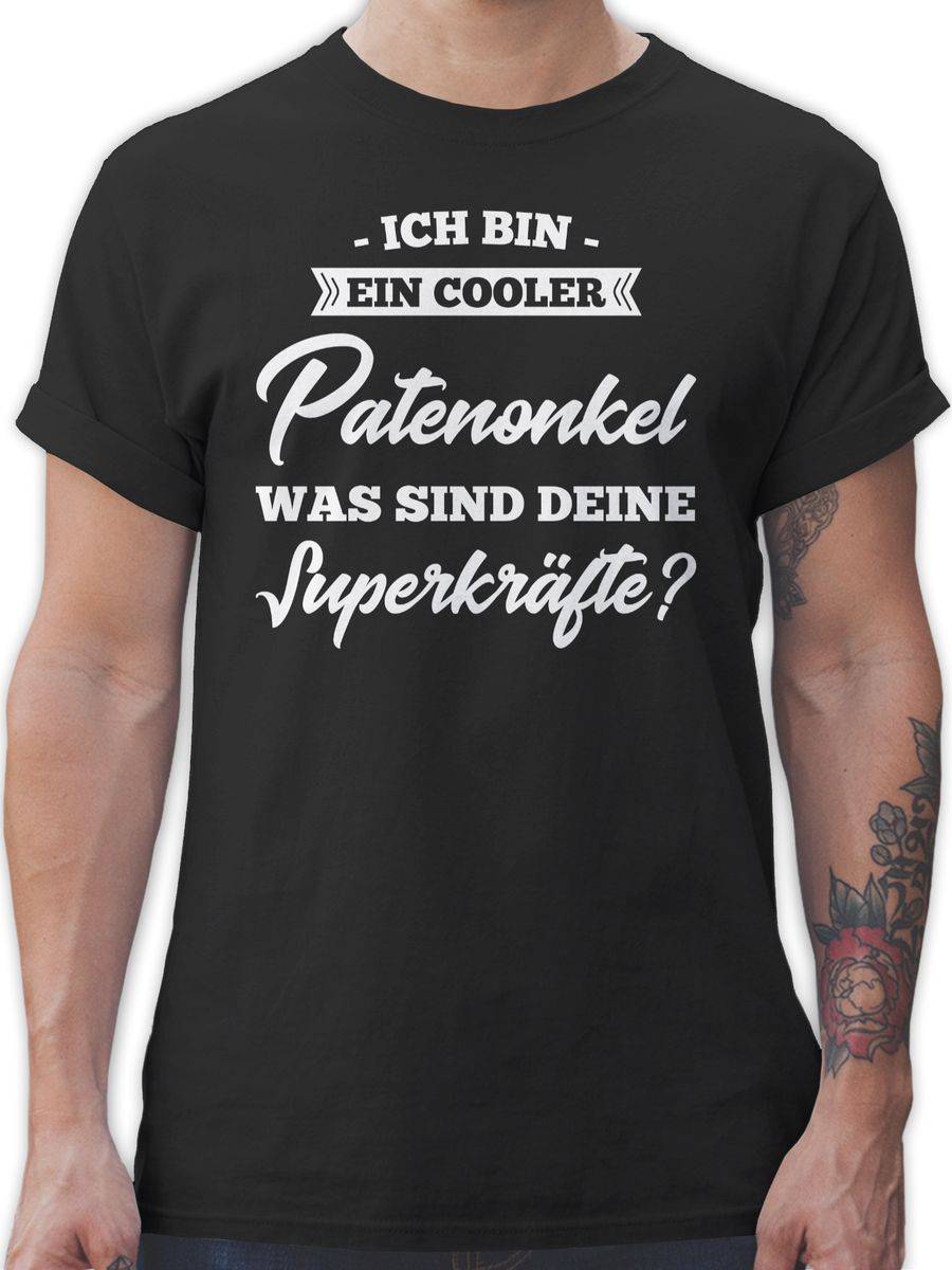 Shirtracer Ich Bin Ein Cooler Patenonkel was Sind Deine Superkräfte: T-Shirt Turnbeutel Shirtracer