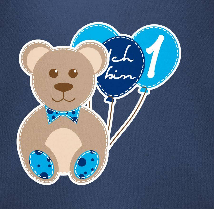 Shirtracer Ich Bin Eins Junge Bär Luftballons Erster: Tshirt Turnbeutel Shirtracer