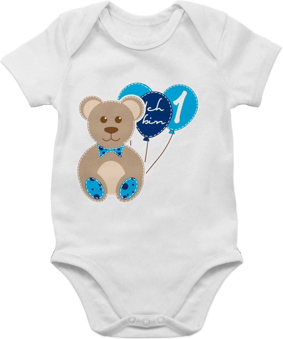 Shirtracer Ich bin eins Junge Bär Luftballons Erster: Tshirt Turnbeutel Shirtracer
