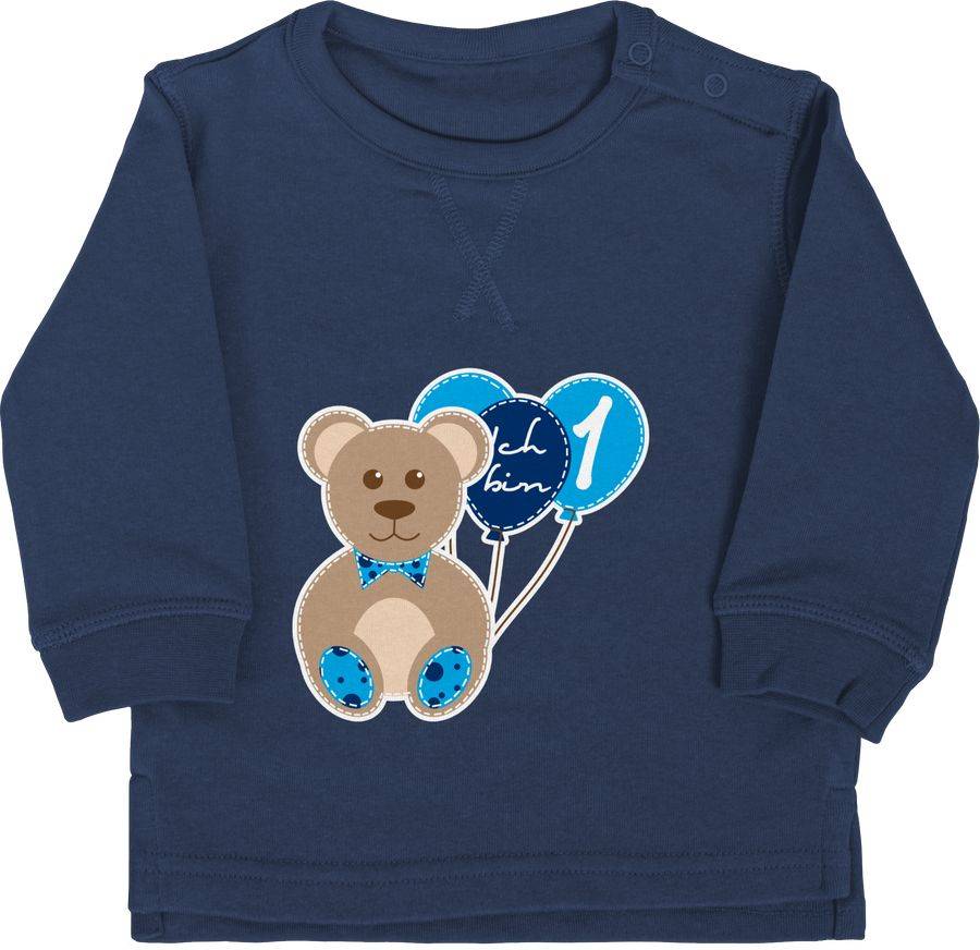 Shirtracer Ich bin eins Junge Bär Luftballons Erster: Tshirt Turnbeutel Shirtracer