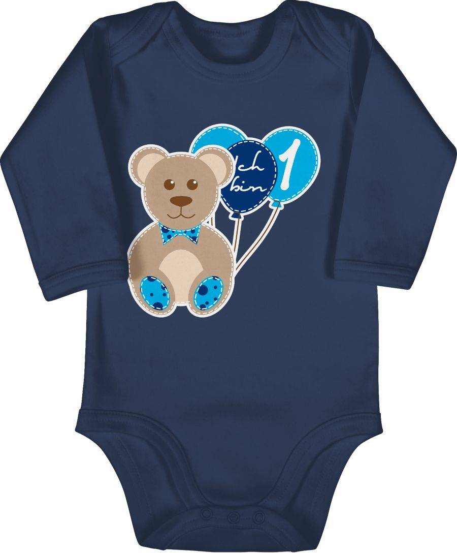 Shirtracer Ich bin eins Junge Bär Luftballons Erster: Tshirt Turnbeutel Shirtracer
