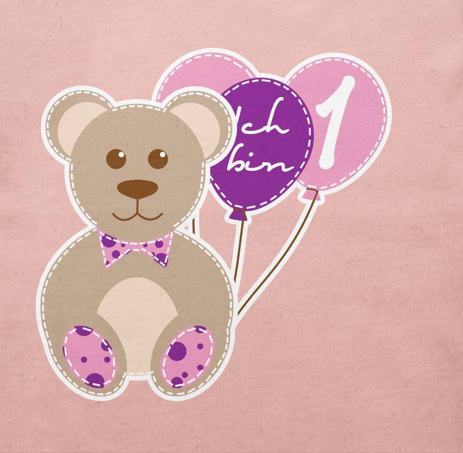 Shirtracer Ich Bin Eins Mädchen Bär Luftballons Erster Shirts & Mehr Shirtracer