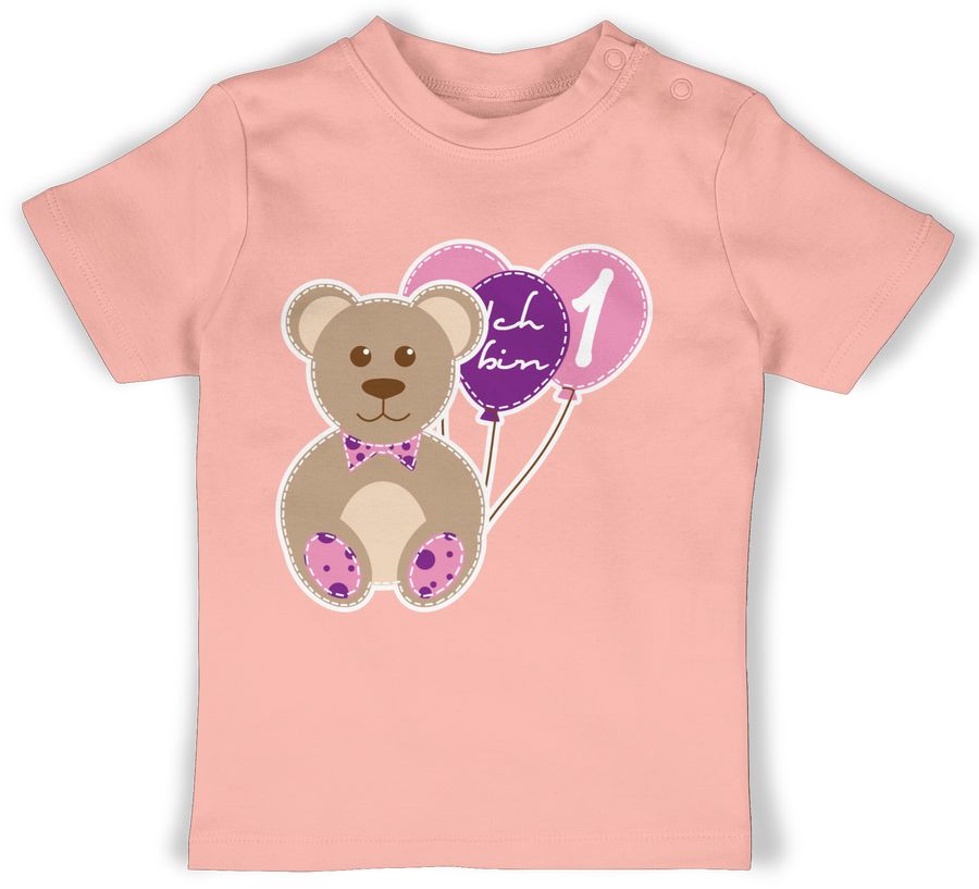 Shirtracer Ich bin eins Mädchen Bär Luftballons Erster Shirts & Mehr Shirtracer