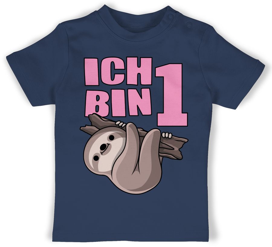 Shirtracer Ich bin eins mit Faultier in rosa: T-Shirt Turnbeutel Shirtracer