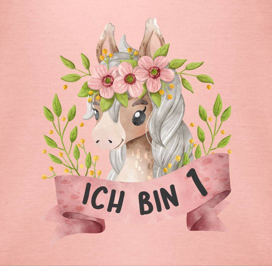 Shirtracer Ich Bin Eins Mit Süßem Pferd Mit Blumen Shirts & Mehr Shirtracer