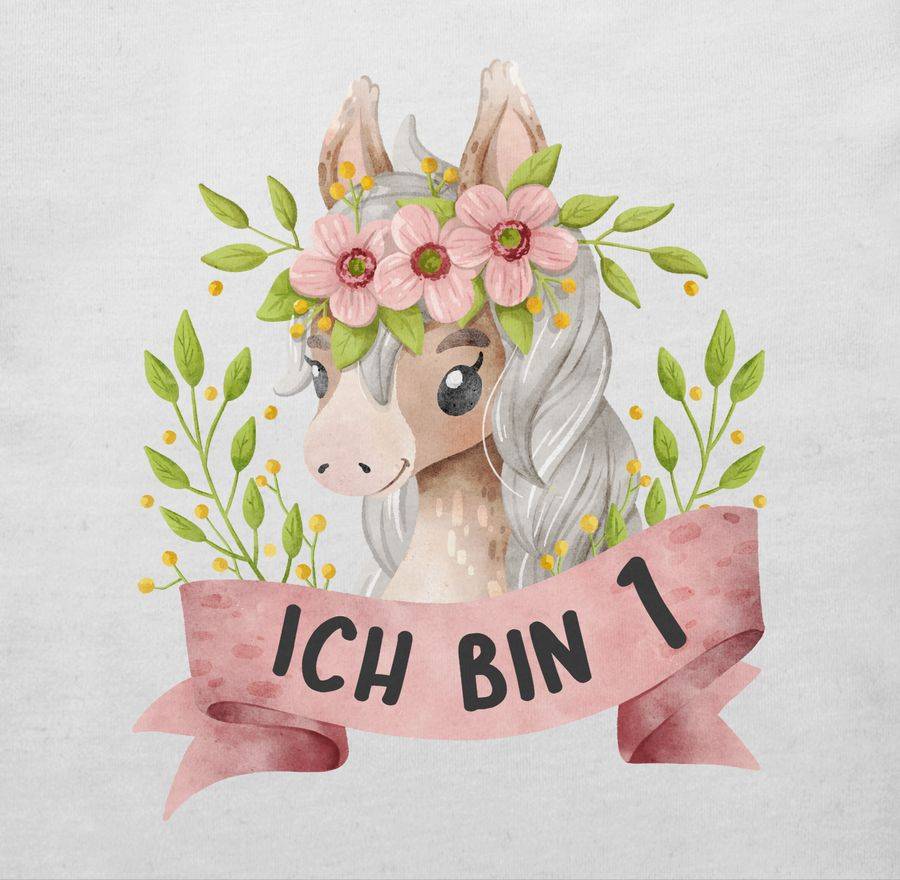 Shirtracer Ich Bin Eins Mit Süßem Pferd Mit Blumen Shirts & Mehr Shirtracer