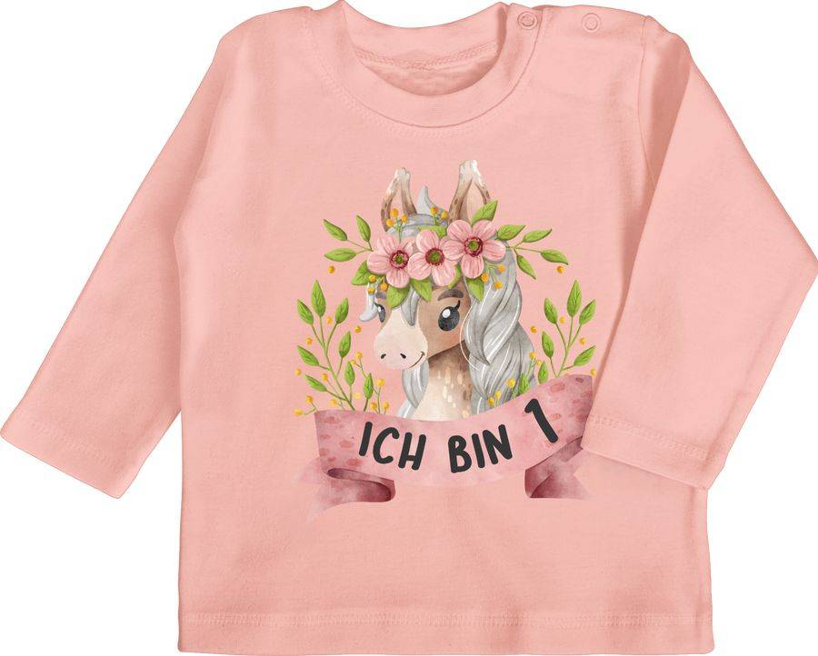 Shirtracer Ich bin eins mit süßem Pferd mit Blumen Shirts & Mehr Shirtracer