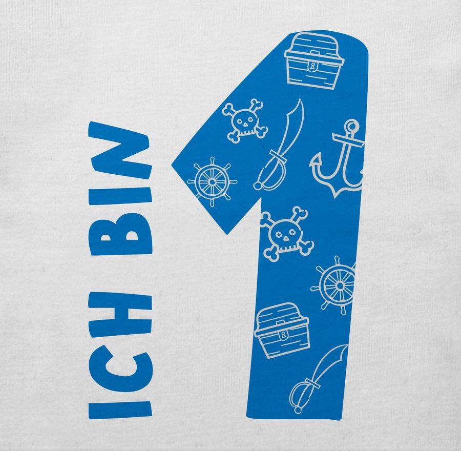 Shirtracer Ich Bin Eins Pirat-Scribble: T-Shirt Gym Bag Shirtracer