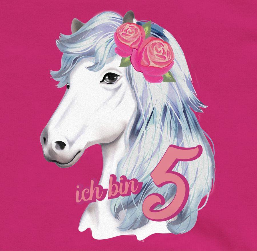 Shirtracer Ich Bin Fünf Aquarell Pferd: Tshirt Turnbeutel Shirtracer