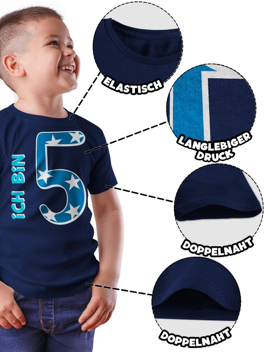 Shirtracer Ich Bin Fünf Blau Junge Shirts & Mehr Shirtracer
