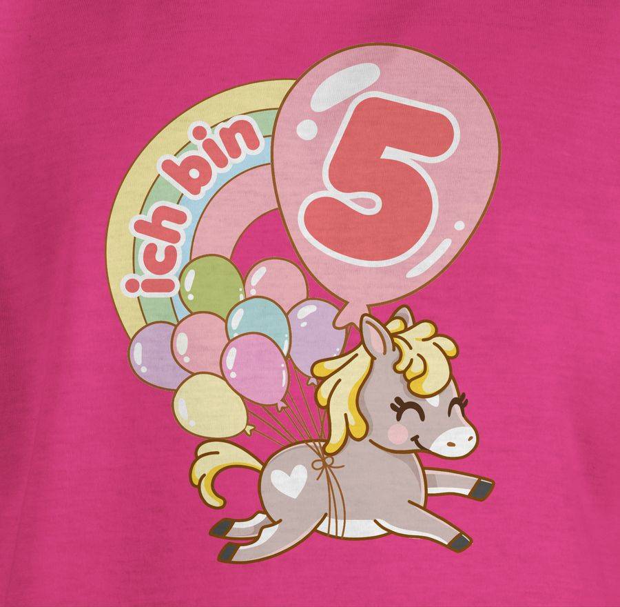 Shirtracer Ich Bin Fünf - Pferd Mit Luftballons Shirts & Mehr Shirtracer