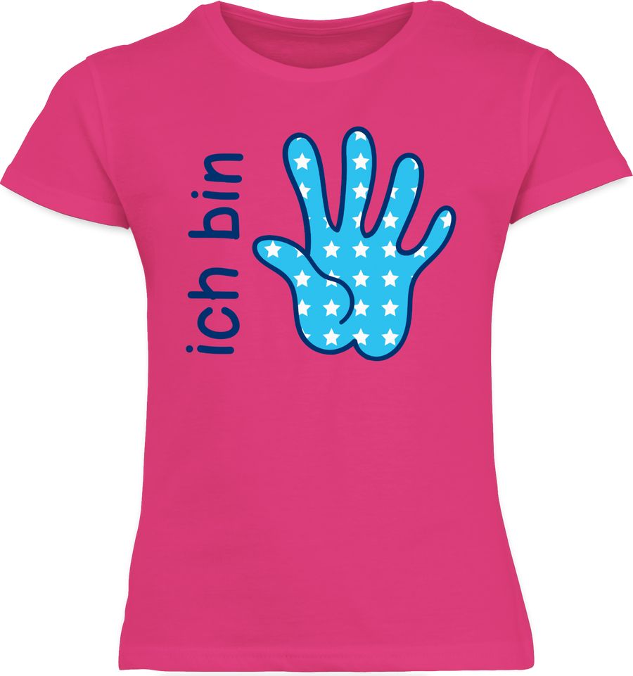 Shirtracer Ich bin fünf Zeichensprache blau: T-Shirt Turnbeutel Shirtracer