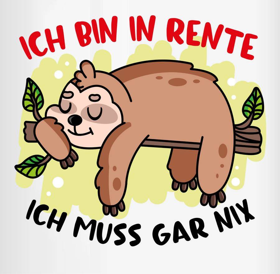 Shirtracer Ich Bin In Rente Ich Muss Gar Nix Faultier: T-Shirt Rucksack Shirtracer