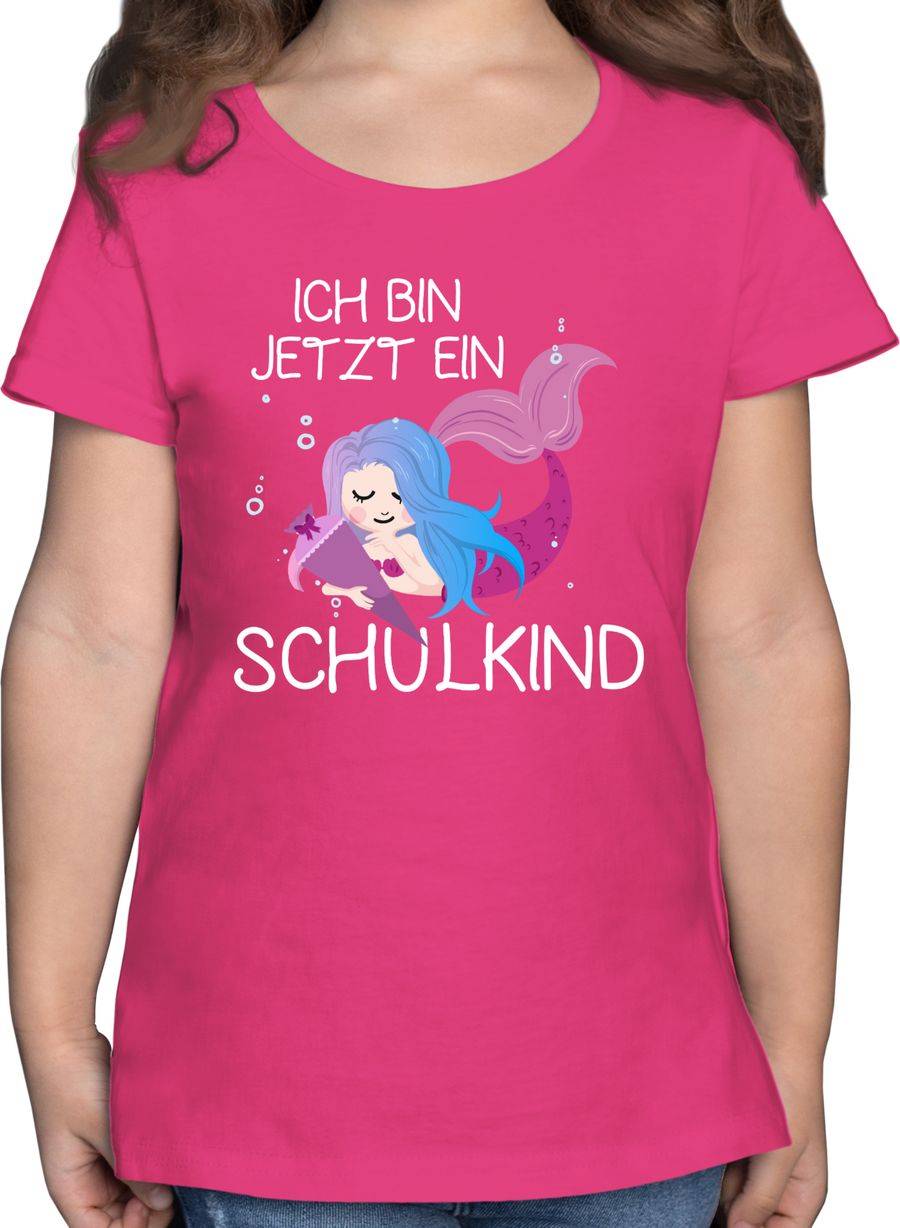 Shirtracer Ich bin jetzt ein Schulkind Meerjungfrau: T-Shirt Turnbeutel Shirtracer