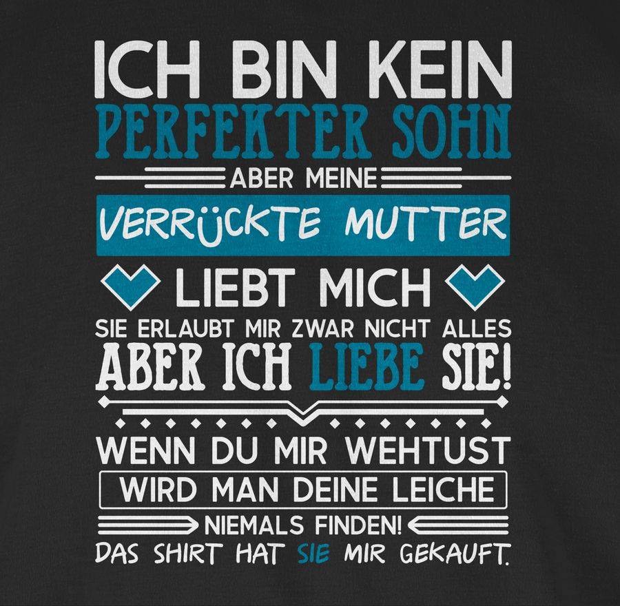 Shirtracer Ich Bin Kein Perfekter Sohn - Weiß: T-Shirt Gym Bag Shirtracer