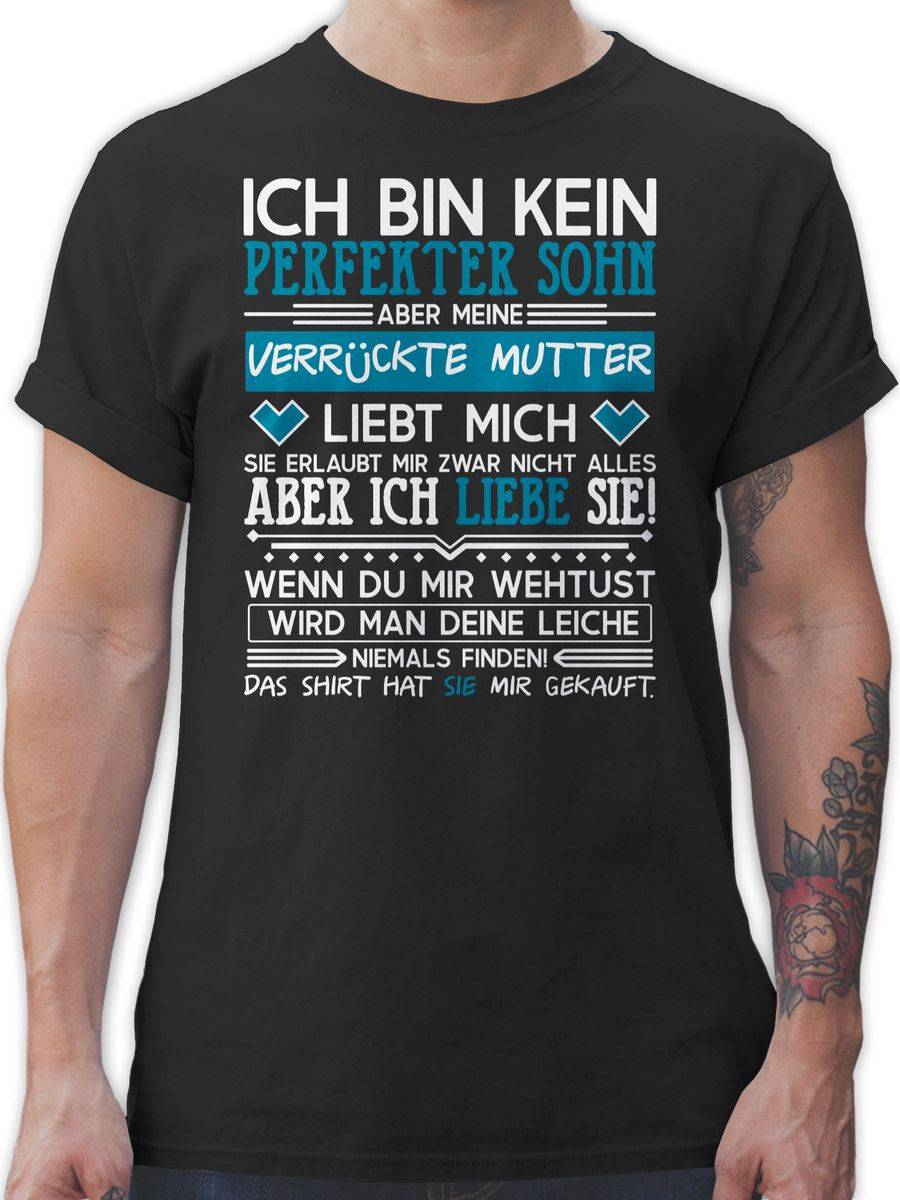 Shirtracer Ich bin kein perfekter Sohn - weiß: T-Shirt Gym Bag Shirtracer