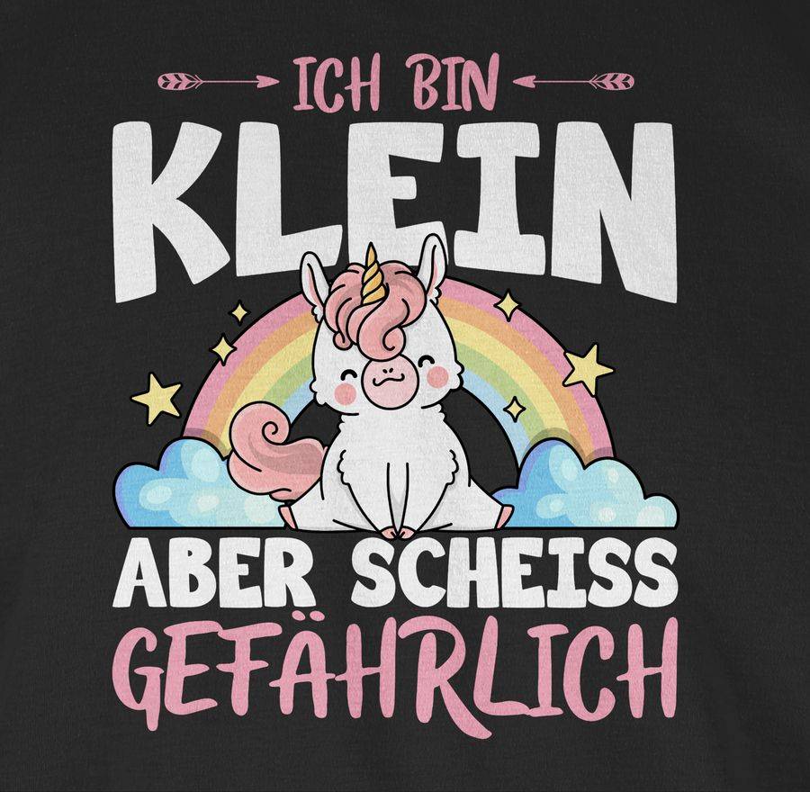 Shirtracer Ich Bin Klein Aber Scheiß Gefährlich Einhorn Regenbogen Weiß: Tshirt Rucksack Shirtracer