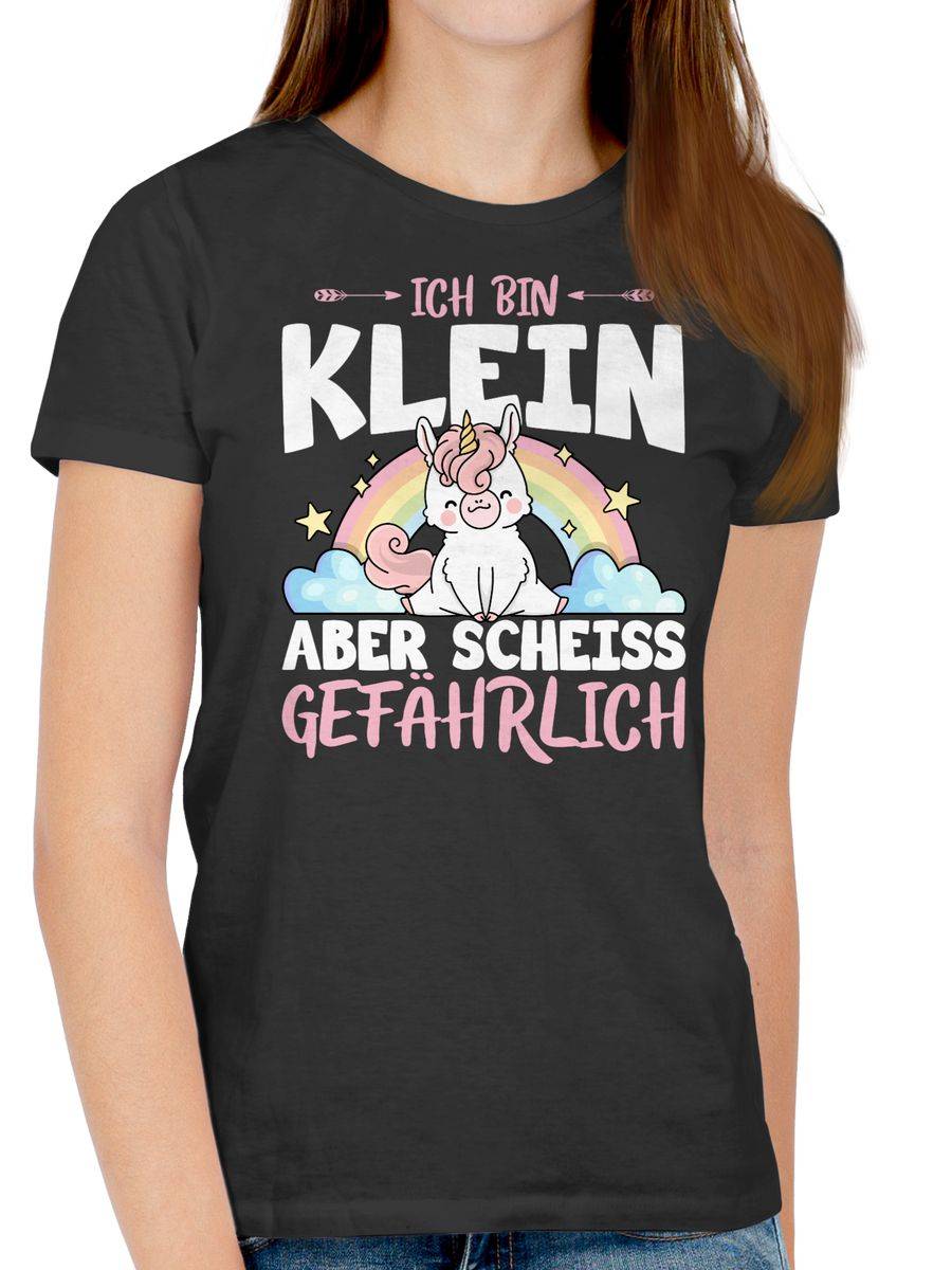 Shirtracer Ich Bin Klein Aber Scheiß Gefährlich Einhorn Regenbogen Weiß: Tshirt Rucksack Shirtracer