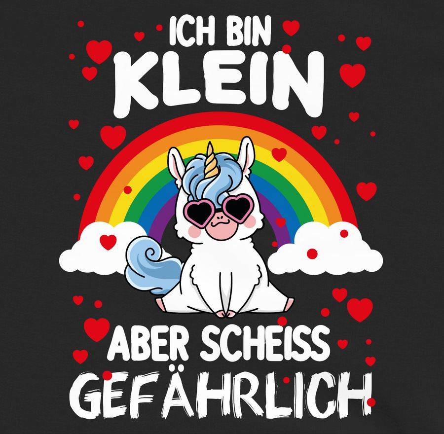 Shirtracer Ich Bin Klein Aber Scheiss Gefährlich Mit Einhorn: Tshirt Turnbeutel Shirtracer
