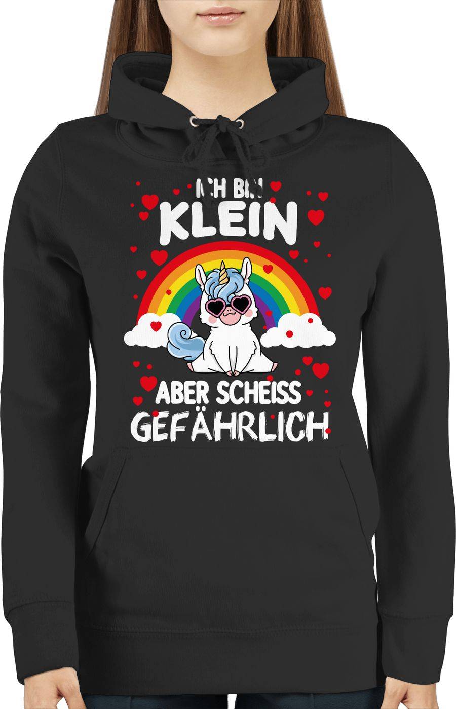 Shirtracer Ich Bin Klein Aber Scheiss Gefährlich Mit Einhorn: Tshirt Turnbeutel Shirtracer
