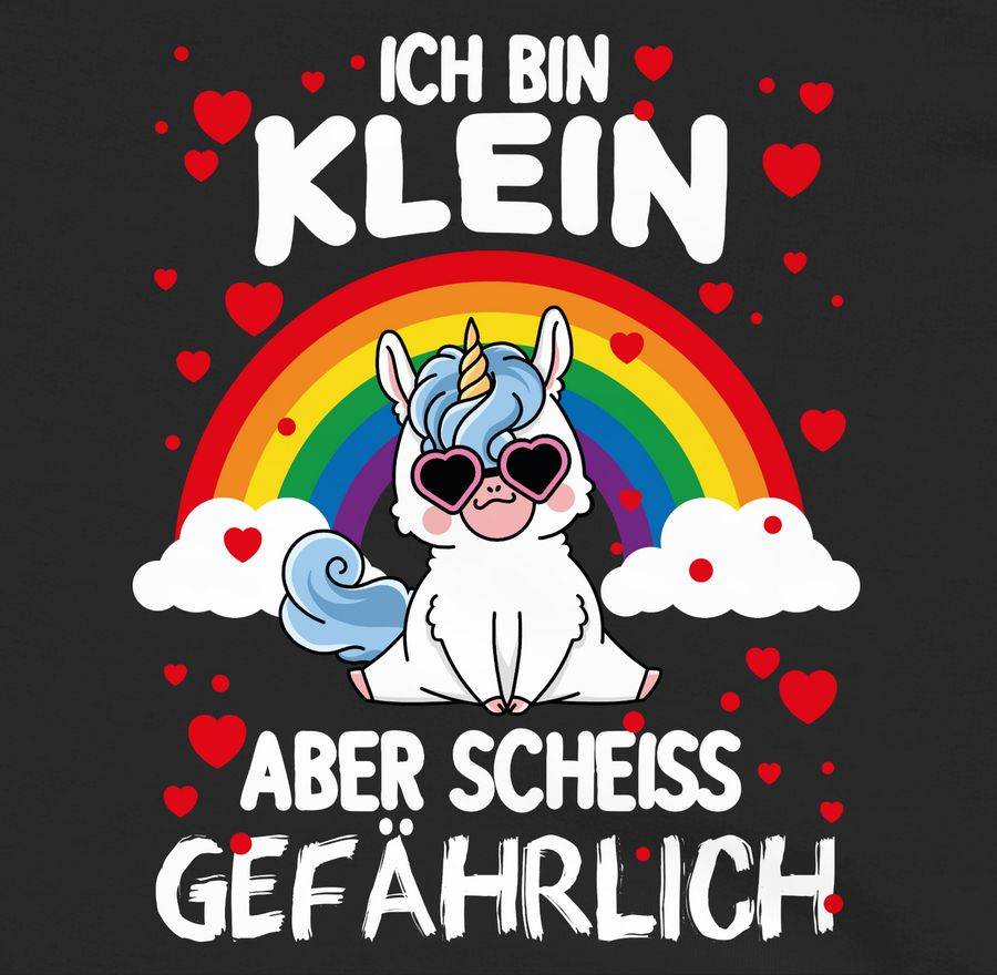 Shirtracer Ich Bin Klein Aber Scheiss Gefährlich Mit Einhorn: Tshirt Turnbeutel Shirtracer