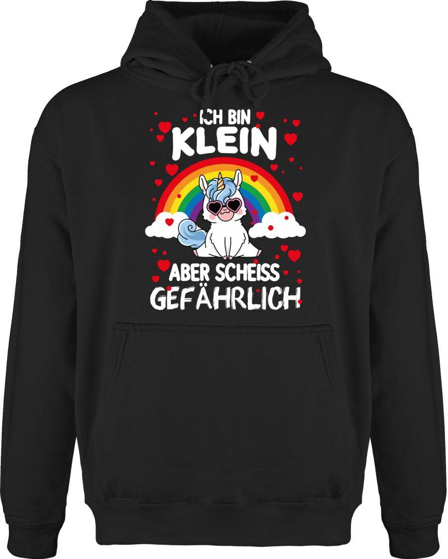 Shirtracer Ich bin klein aber scheiss gefährlich mit Einhorn: Tshirt Turnbeutel Shirtracer
