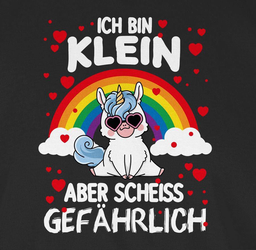 Shirtracer Ich Bin Klein Aber Scheiss Gefährlich Mit Einhorn: Tshirt Turnbeutel Shirtracer