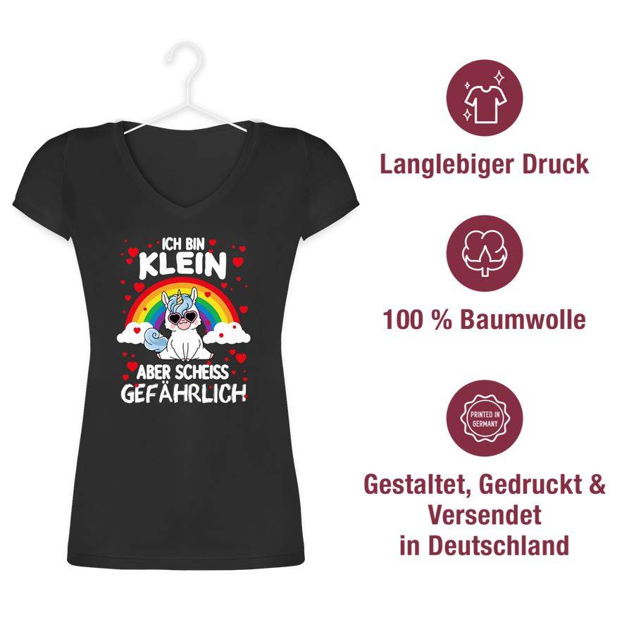 Shirtracer Ich Bin Klein Aber Scheiss Gefährlich Mit Einhorn: Tshirt Turnbeutel Shirtracer