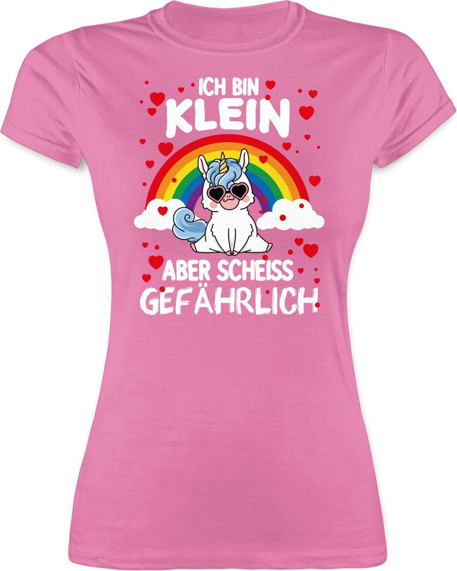 Shirtracer Ich bin klein aber scheiss gefährlich mit Einhorn: Tshirt Turnbeutel Shirtracer