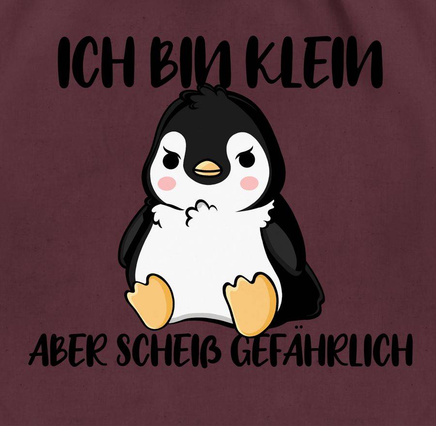 Shirtracer Ich Bin Klein Aber Scheiß Gefährlich Pinguin Schwarz: T-Shirt Gym Bag Shirtracer