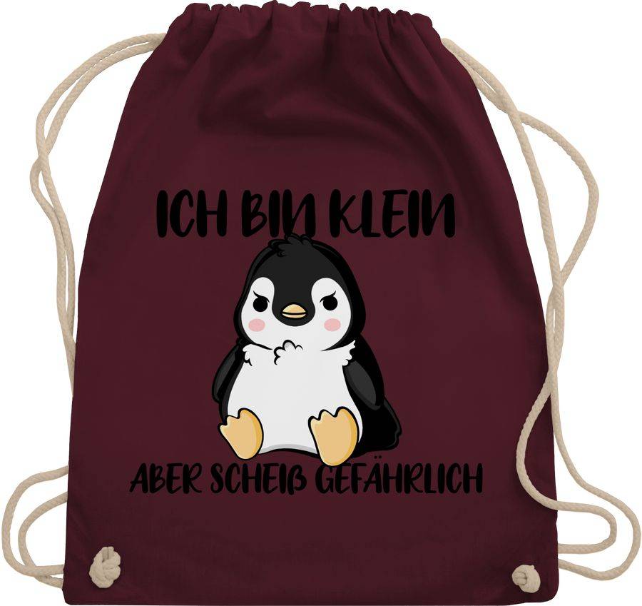 Shirtracer Ich bin klein aber scheiß gefährlich Pinguin schwarz: T-Shirt Gym Bag Shirtracer