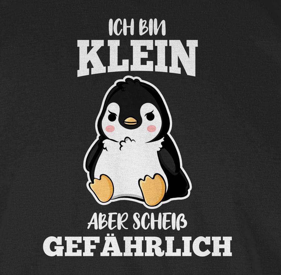 Shirtracer Ich Bin Klein Aber Scheiß Gefährlich Pinguin Weiß: T-Shirt Turnbeutel Shirtracer