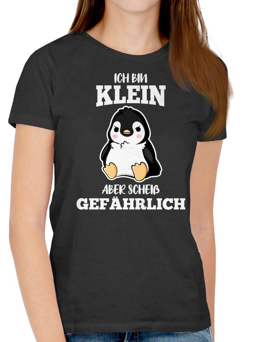 Shirtracer Ich Bin Klein Aber Scheiß Gefährlich Pinguin Weiß: T-Shirt Turnbeutel Shirtracer